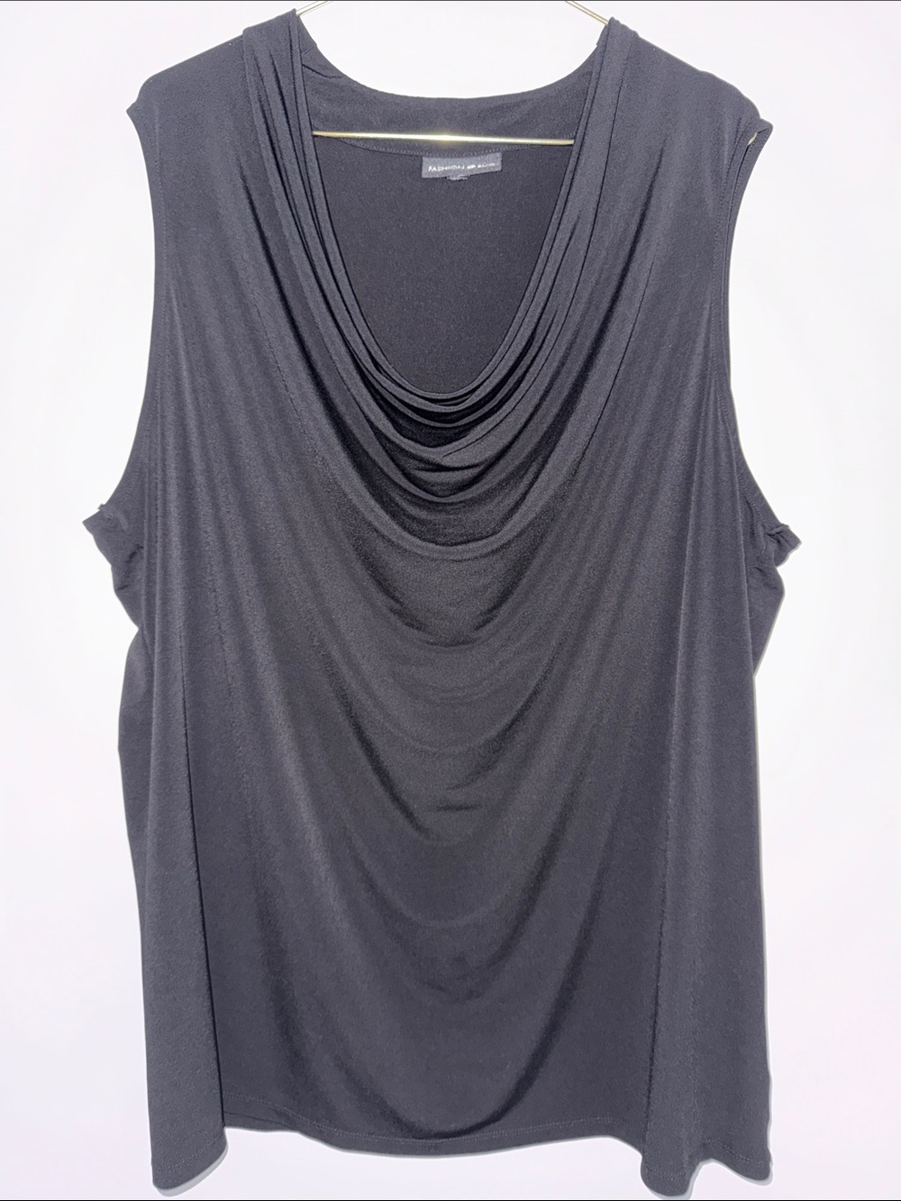 Fashion Bug Black Sleeveless Draped Cowl Neck Blouse